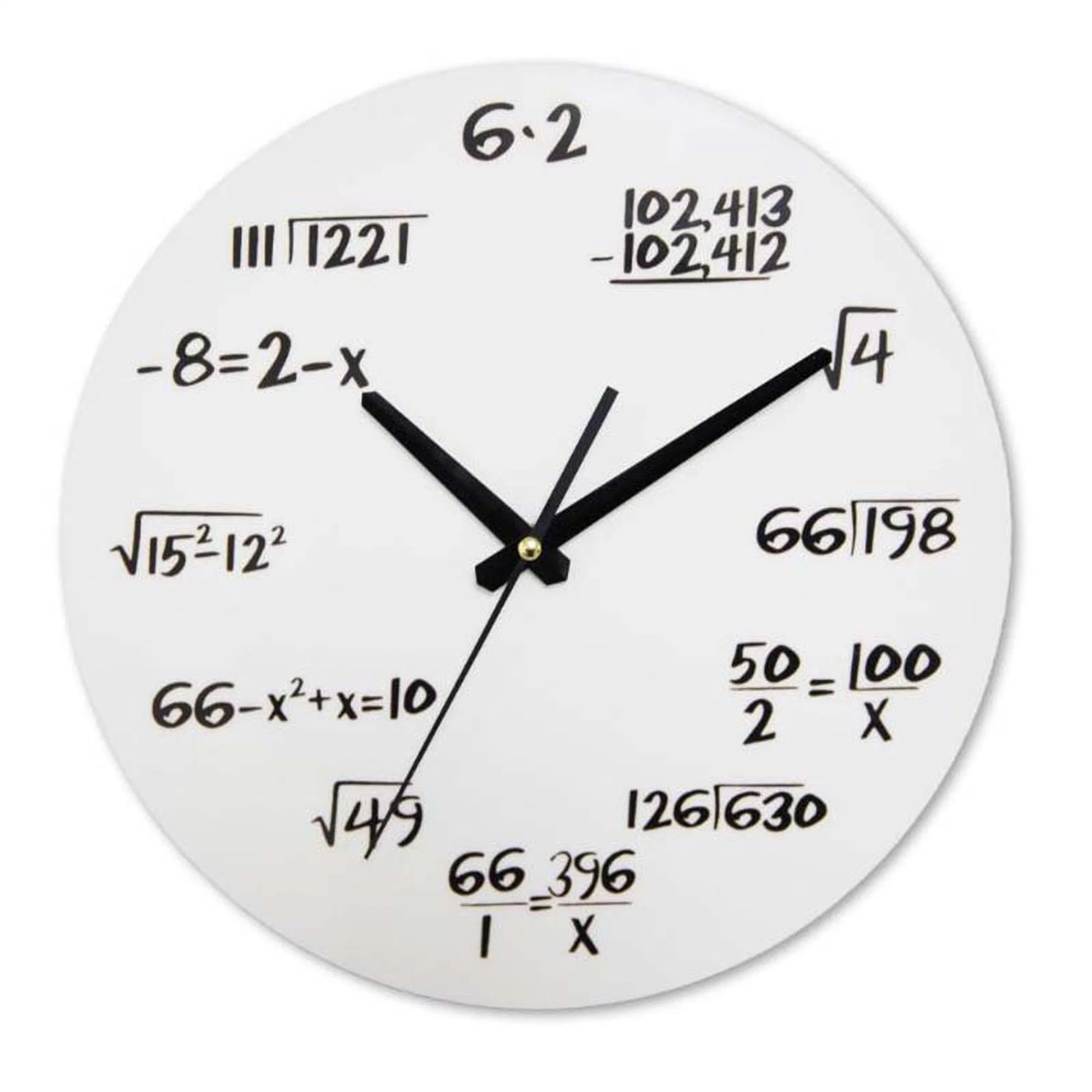 Unique Wall Clock Each Hour Marked by a Simple Math Equation Math Wall Clock