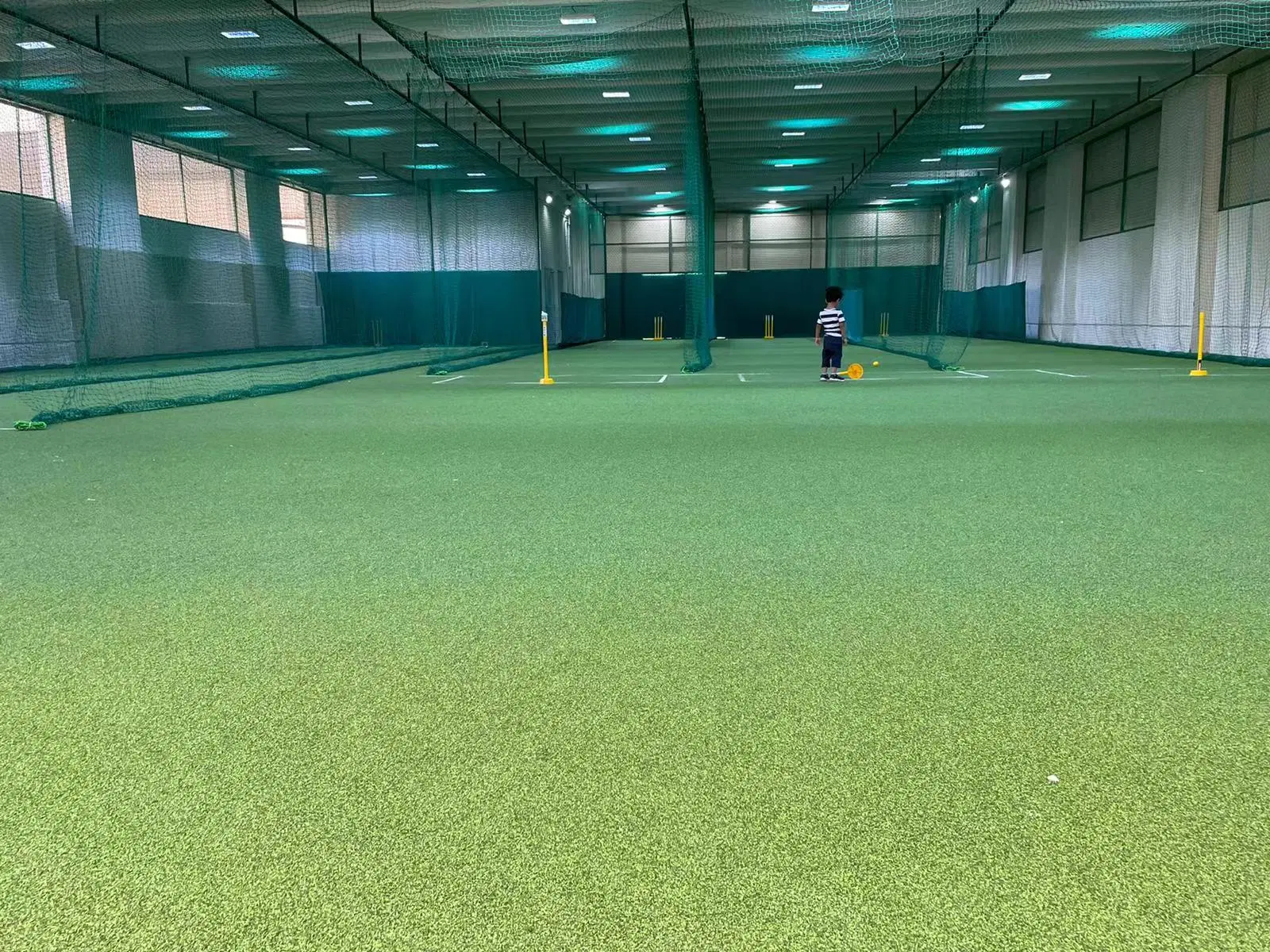 Indoor Cricket Training Facility with 6 Cricket Pitches of Width Approximately 3 Meters