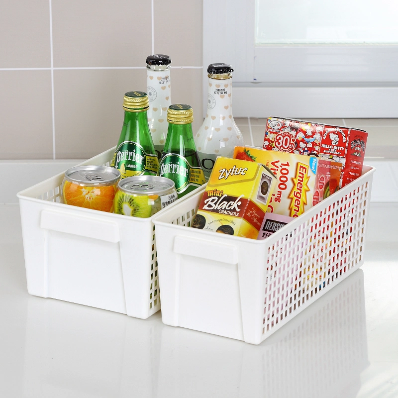 Hard PP Home Kitchen Cabinet Storage Container for Food Tools Snack Multipurpose Hollow Plastic Storage Bin