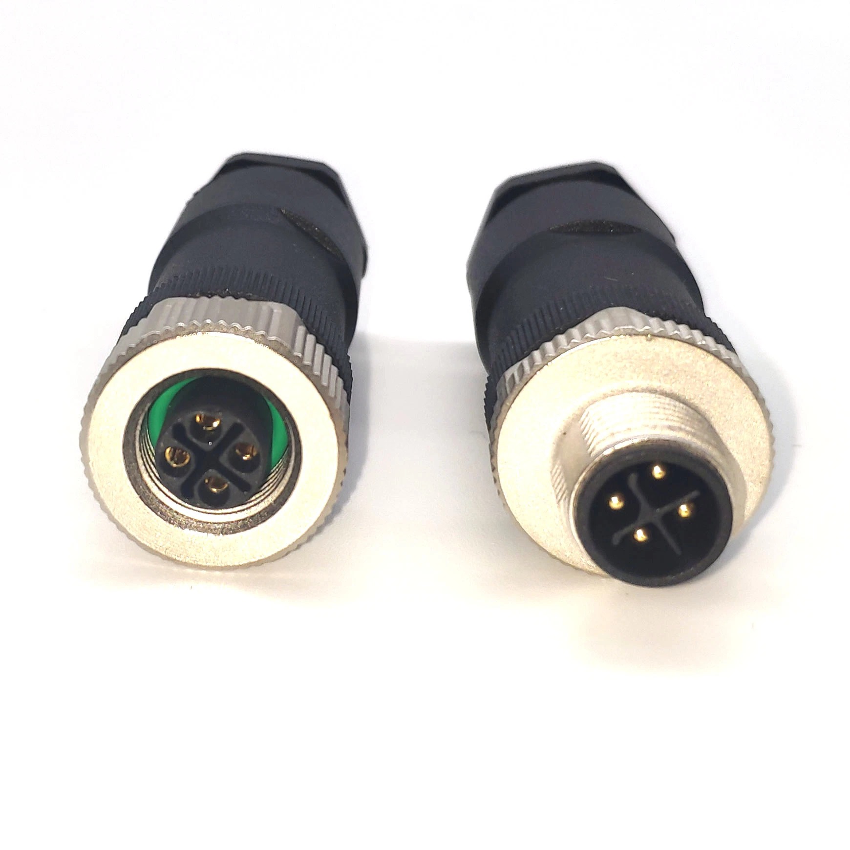 IP65 4pins M12 S Coded Connector Straight Plug Male Female for AC and DC Application