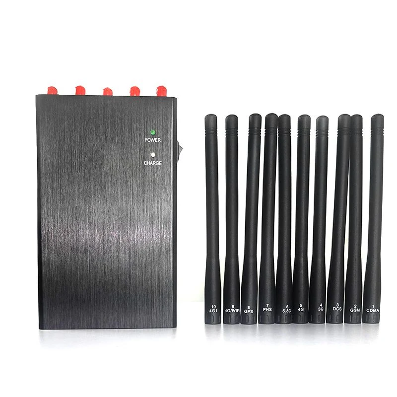 Portable Multi Band WiFi 10 Band Car Cell Phone GPS Locations GSM Jammer Mobile Signal Jammer