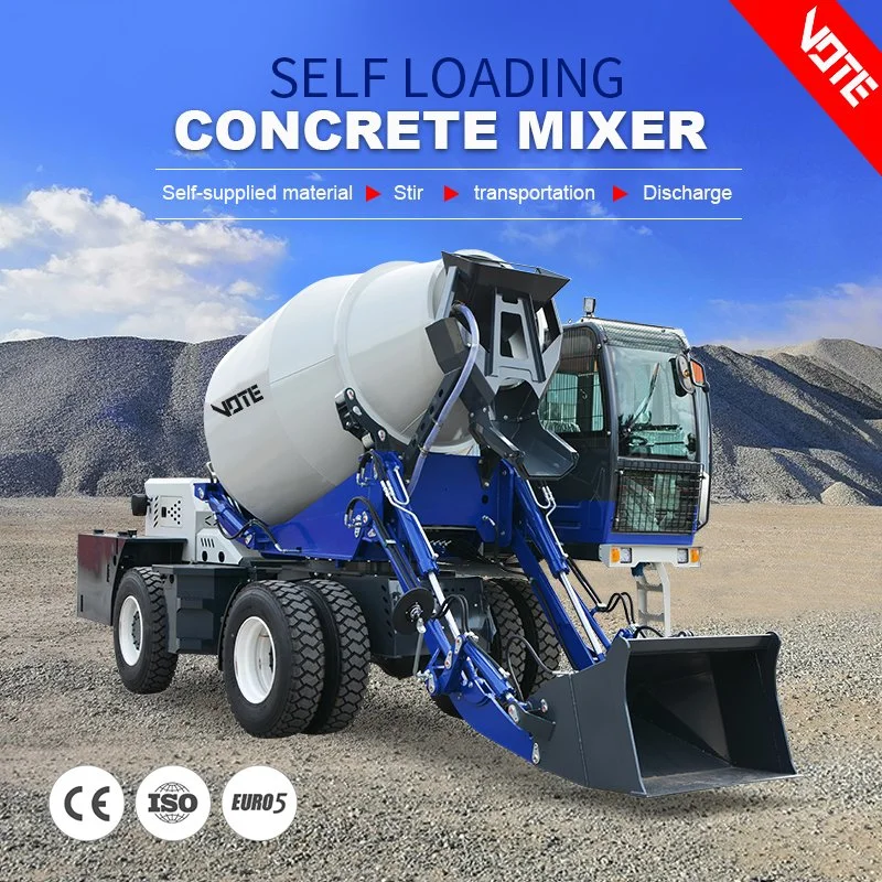 Mini Mobile Self Loading Concrete Mixer Truck Cement Mixer Pump Price Portable Drum Acheter des malaxeurs à béton autonome diesel à tambour portable à des prix abordables pour la vente.