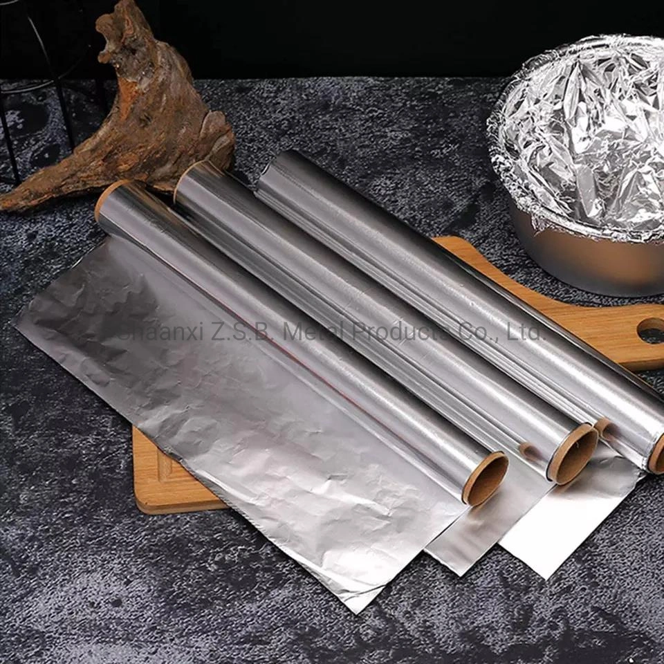 8011 Aluminium Foil Food Packaging OEM Soft Printed 3-300mm Customizable Heavy Duty Aluminum Kitchen Foil Wrapping Paper Catering Household Roll Metallic Paper