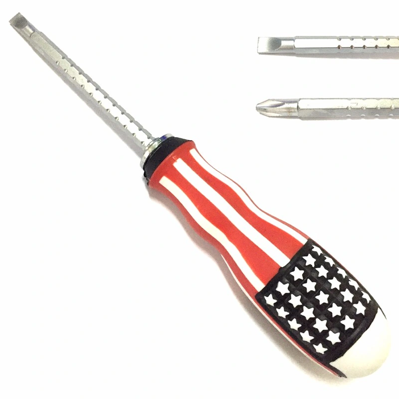 Screwdriver Hand Tools Multi-Tool for Home Repair Household Slotted Phillips Bit American Flag Screwdriver Handle Insulation