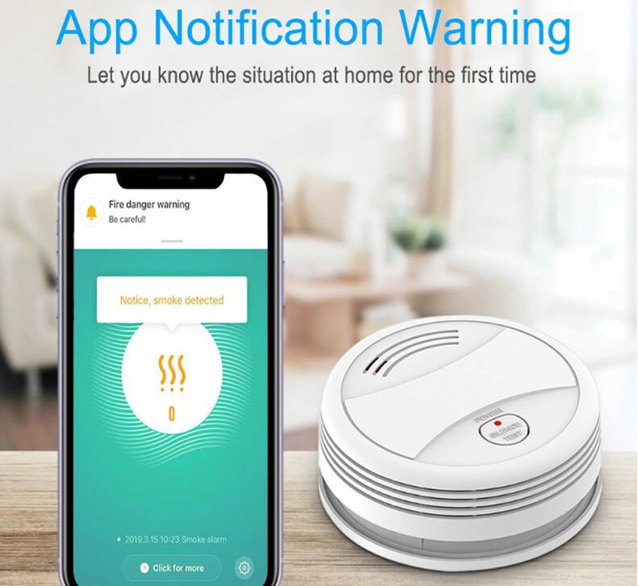 on The Stock WiFi Tuya Smoke Alarm Gas Detector