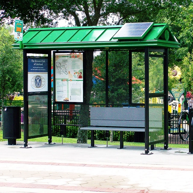 Good Quality Outdoor Stainless Steel Bus Shelter with Light Box