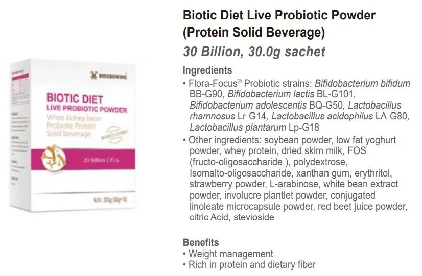 OEM Sachet de poudre de probiotiques pour diète biotiques