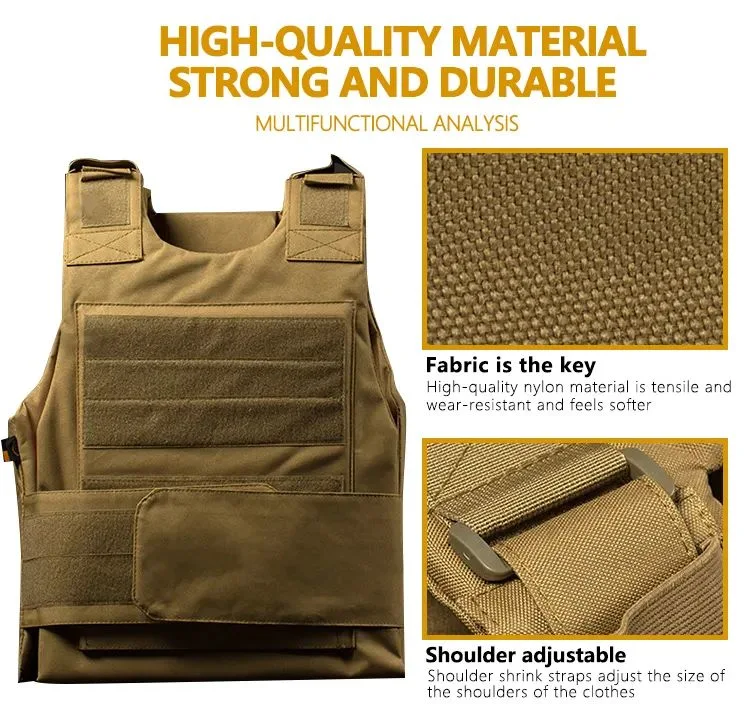 Outdoor Waterproof Nylon Tactical Vest Self Defense Vest with Bulletproof Plate