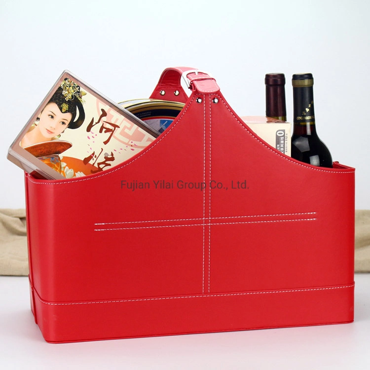 Wholesale/Supplier PU Faux Leather Handmade Empty Christmas Gift Storage Baskets