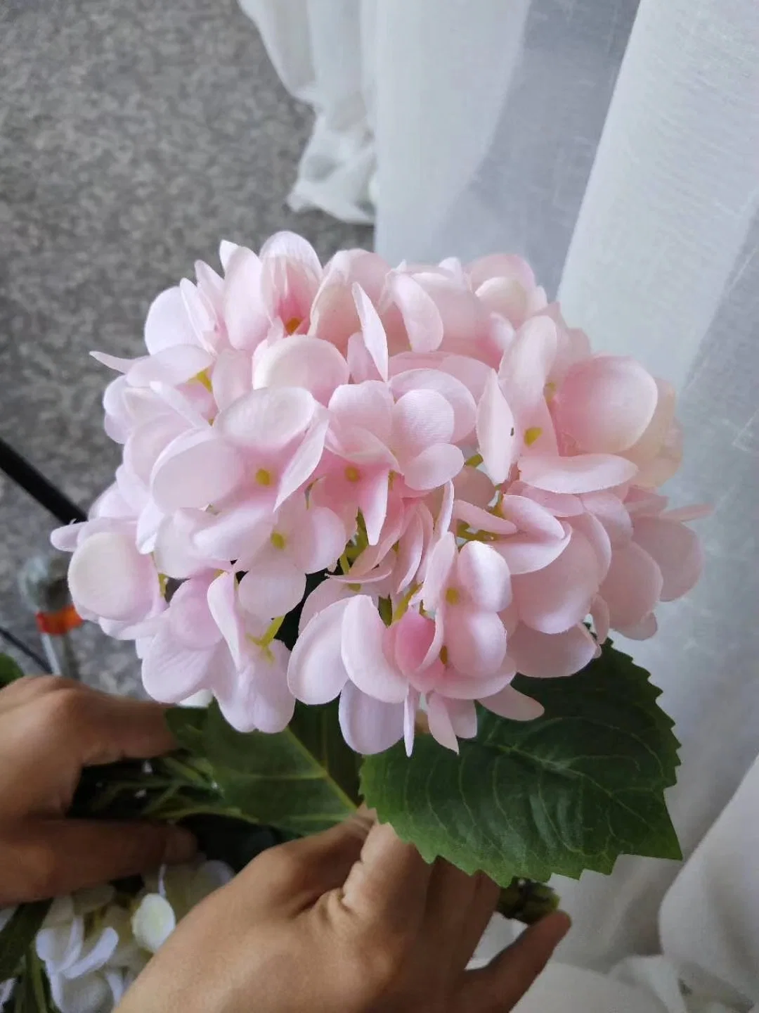 La Boda de seda artificial ocasión Hydrangea DIY solo flores jefes de la pared de la flor como telón de fondo