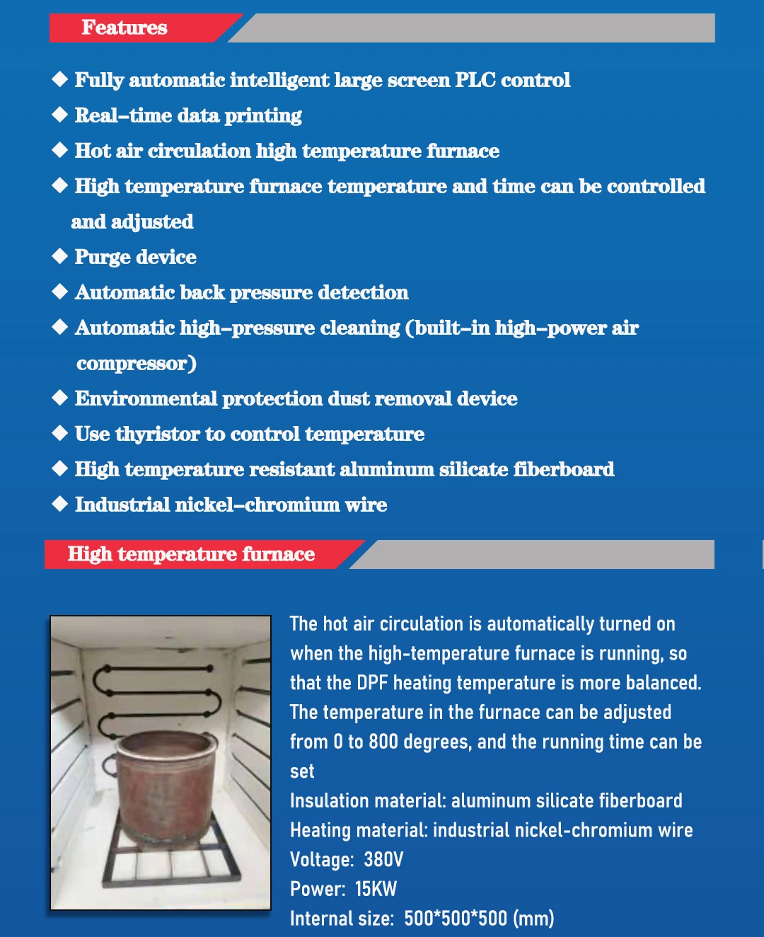 DPF After-Treatment System Regeneration Equipment with Multi-Function Detection Station