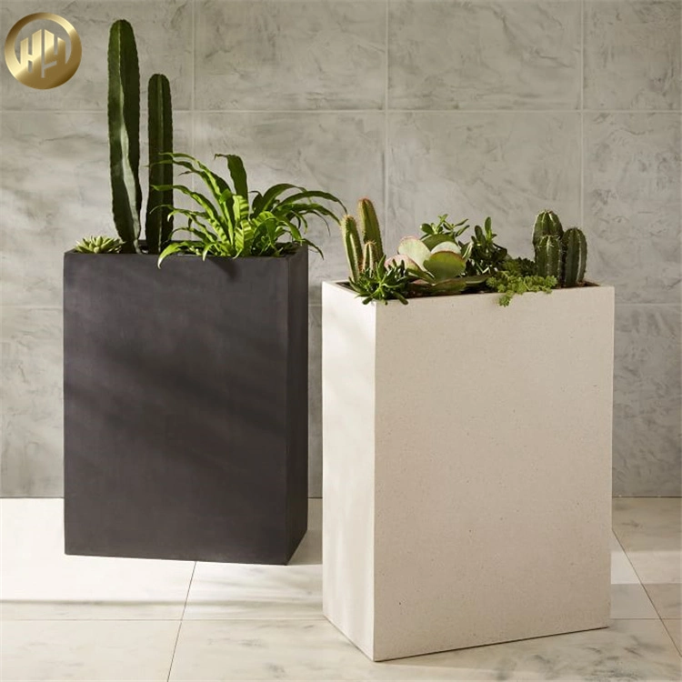 Factory Direct Sale Modern Outdoor Rectangular Metal Flower Pot Garden Decoration Planter Flower