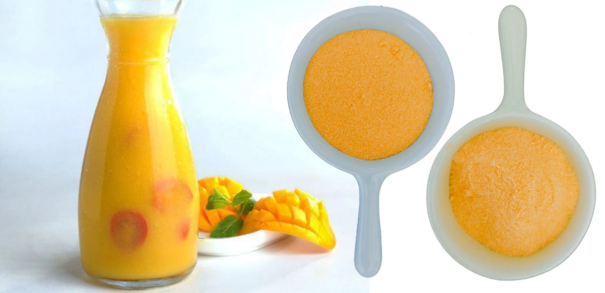 Food Grade Mango Fruit Powder Spray Getrockneter Trockener Mango Saft Pulver mit freier Probe