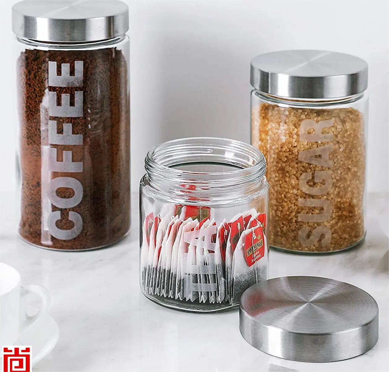 Airtight Glass Storage Containers with Stainless Lids for Kitchen