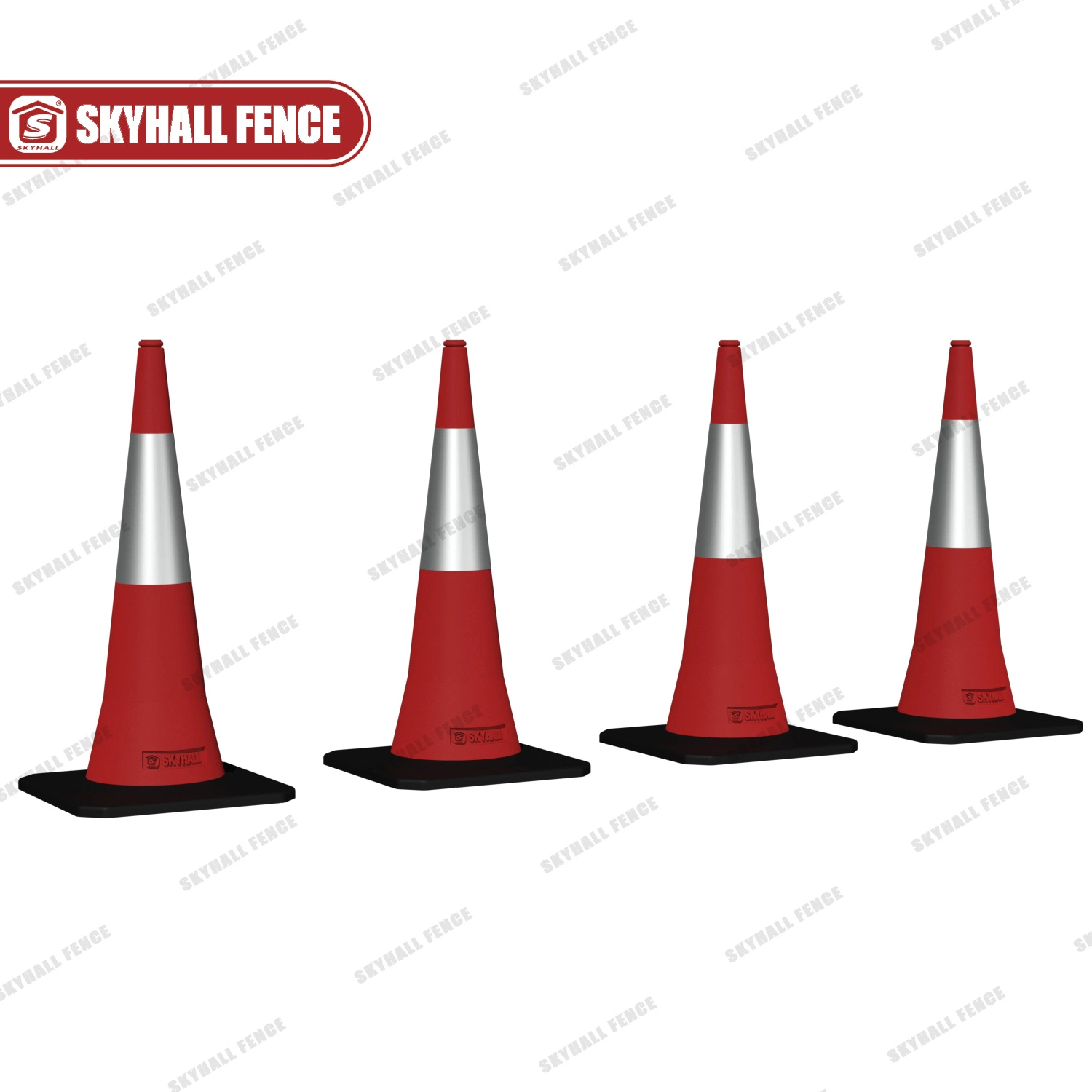 Red/ Orange Plastic Traffic Cone with Rubber Base PVC Construction Caution Cones