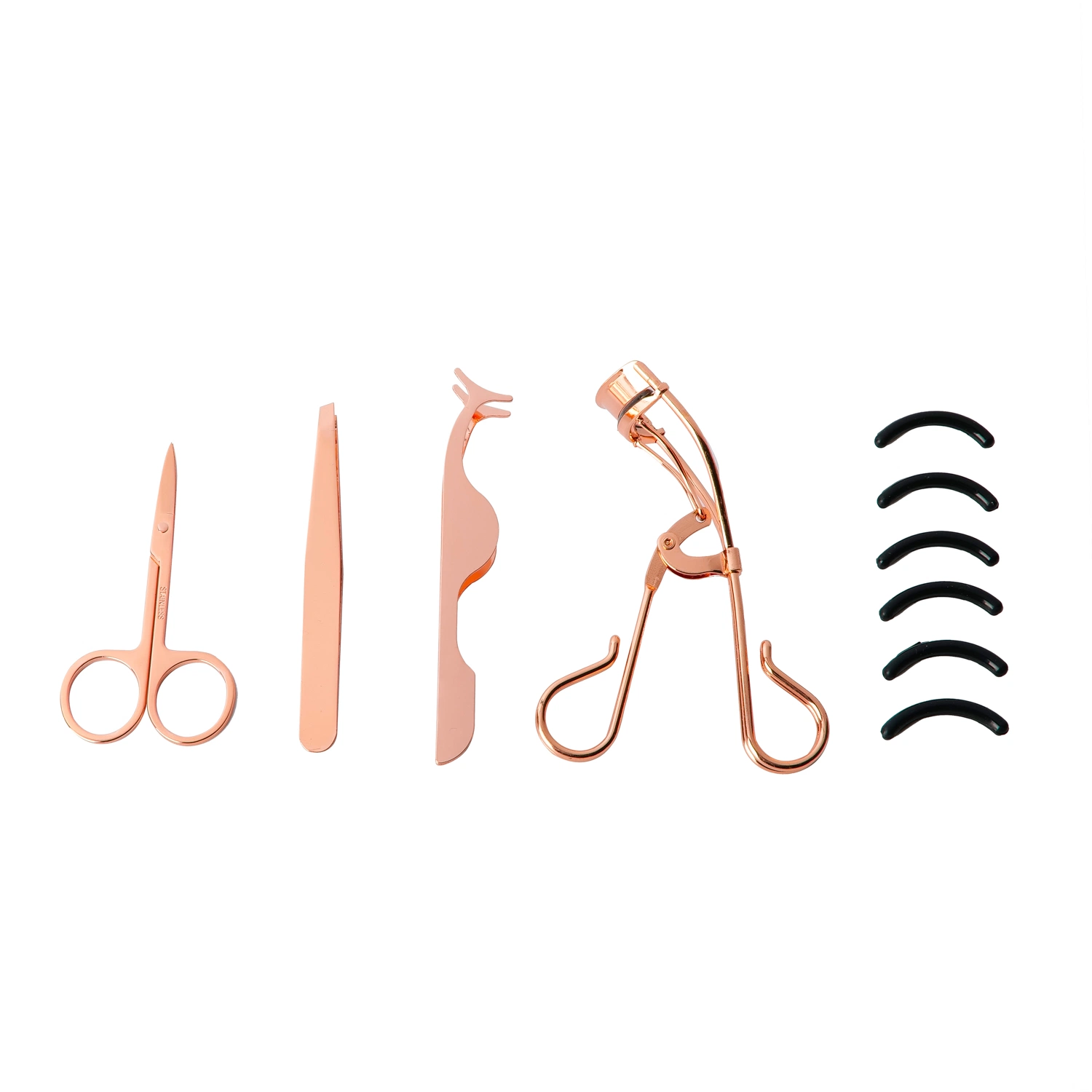 Beauty Tweezers Sets and Eyelash Curler Set with Custom Eyelash Curler Private Label Heated Rose Gold Lash Curler