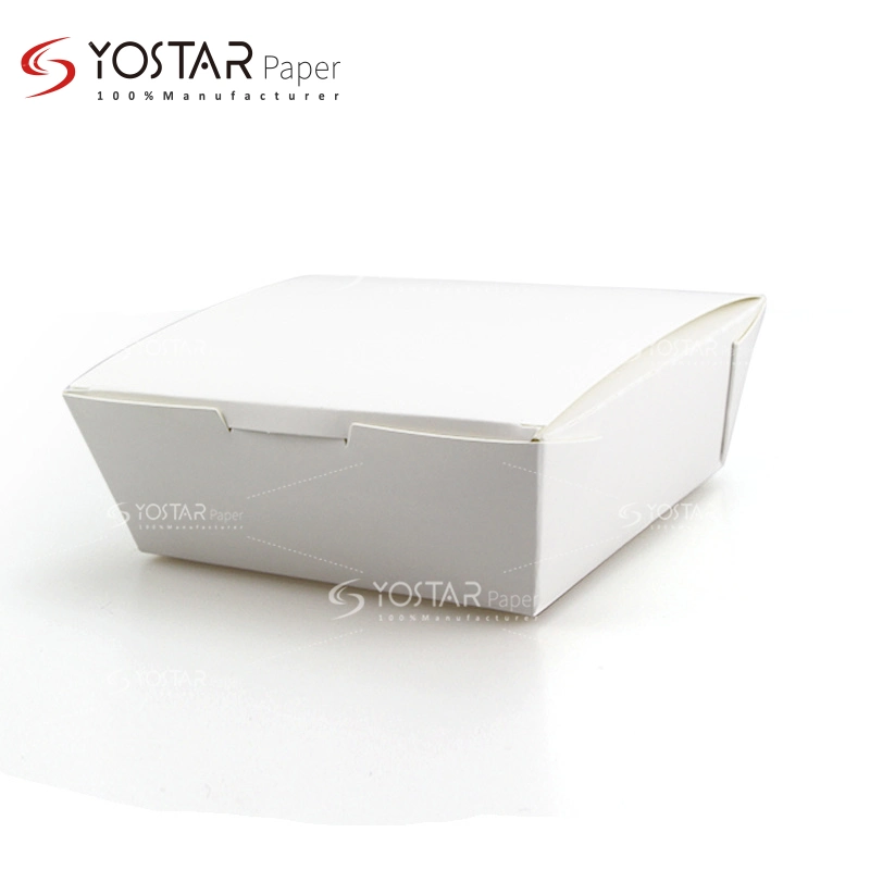 Eco-Friendly Disposable Fast Food Packing White Cardboard Paper Box with Leakproof