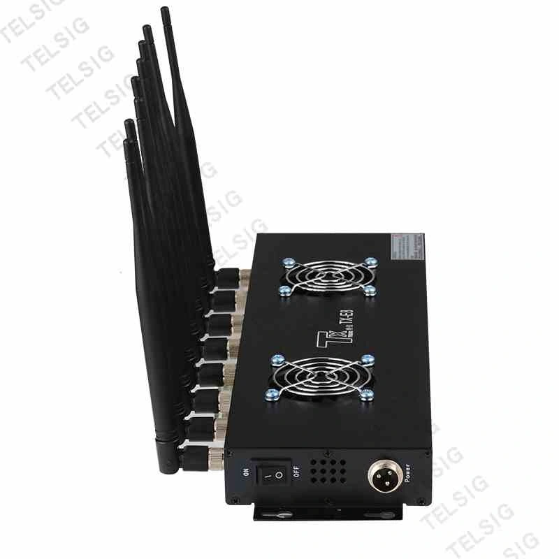 (TX-E8) Telefone celular de alta potência com dispositivo de interferência de sinal de desktop de telefone celular Jammer com antena 8