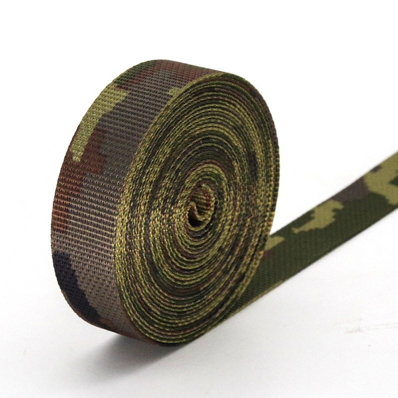 Factory Custom Printed Polyester Nylon Camo Webbing Tape Strap