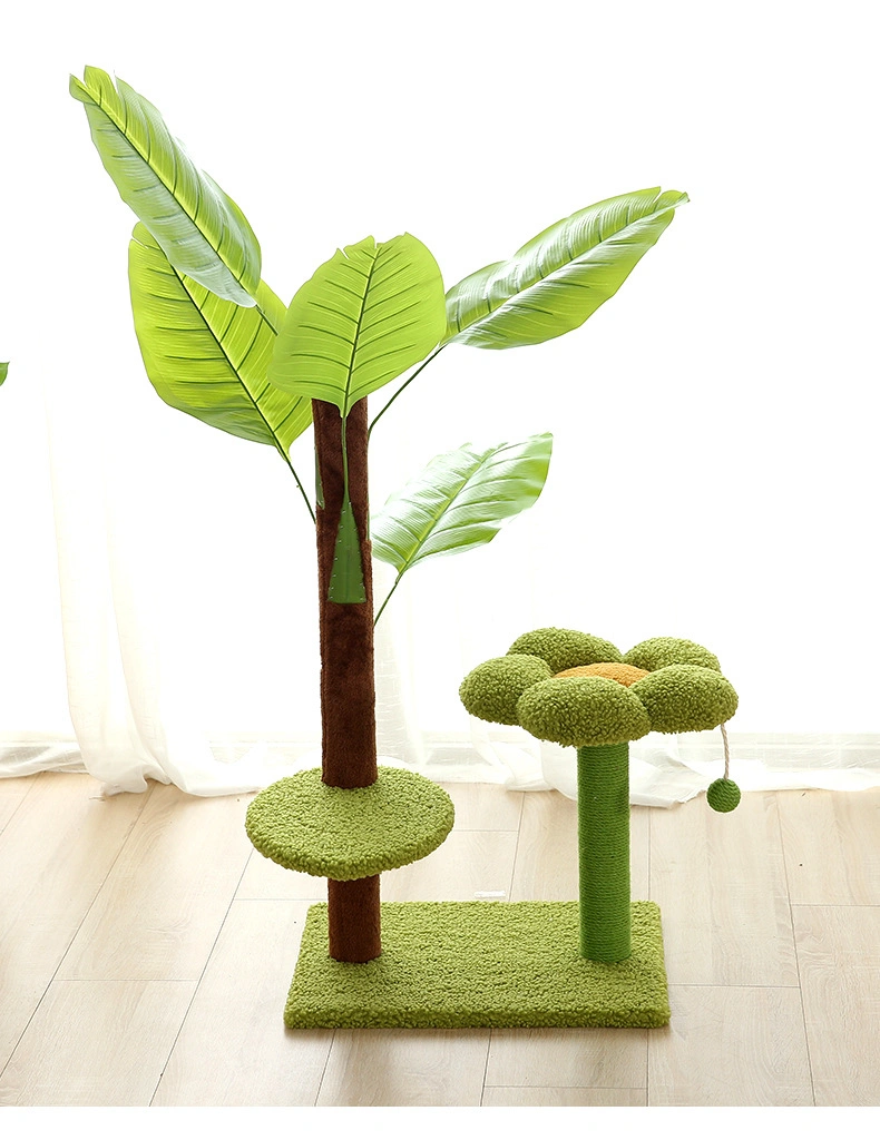 Customize OEM ODM Banana Leaf Pet Cat Tree Scratching Toy