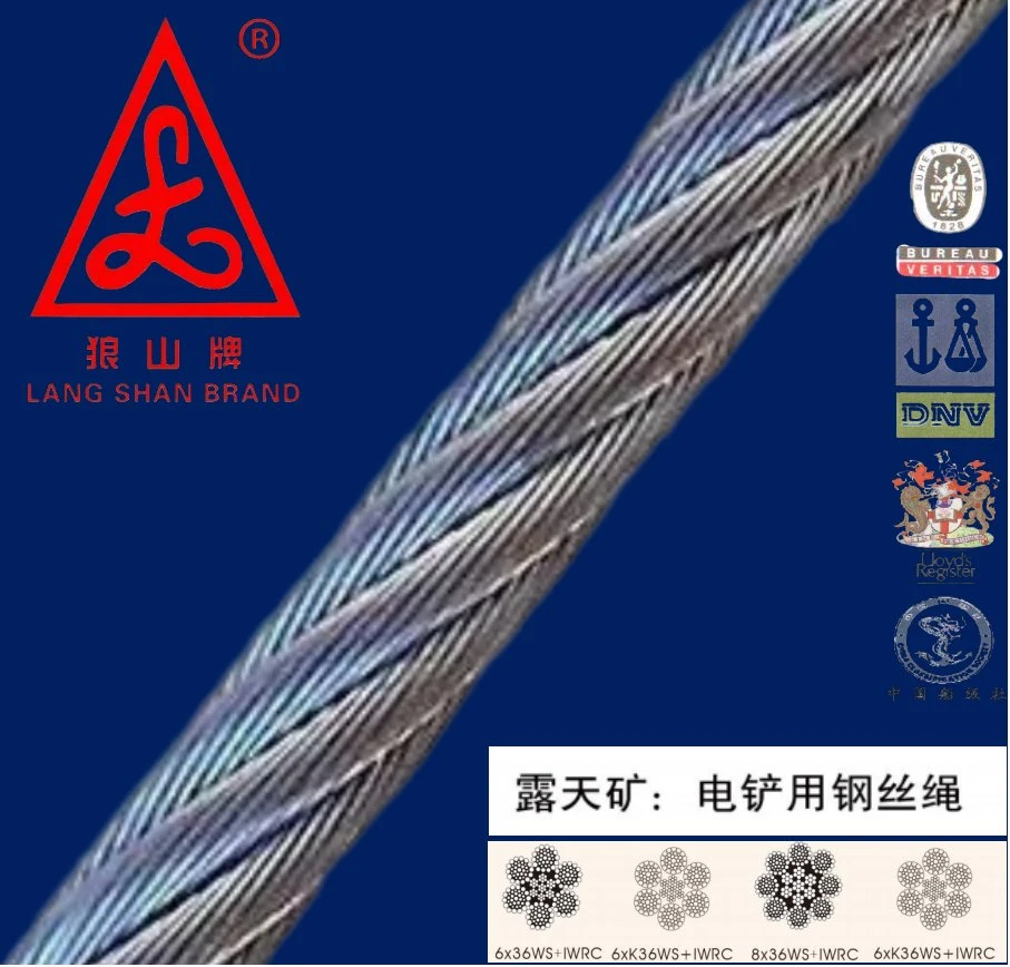 6X de alta calidad36WS 8-120mm cable de acero galvanizado o Ungalvanized cuerda para izar