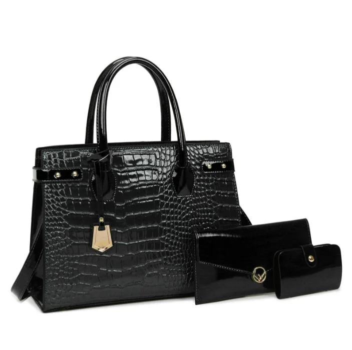 New Design Trendy Women Fashion Handbags Crocodile Hand Bag PU Leather Handbag for Ladies