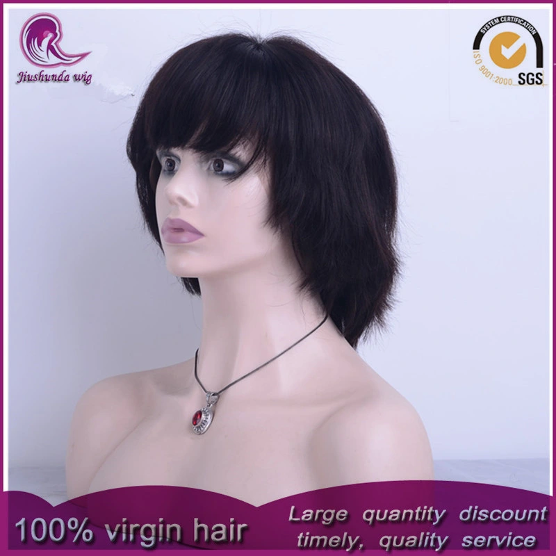 with Bangs Short Bobo Style Chinese Virgin Hair Full Lace Wig