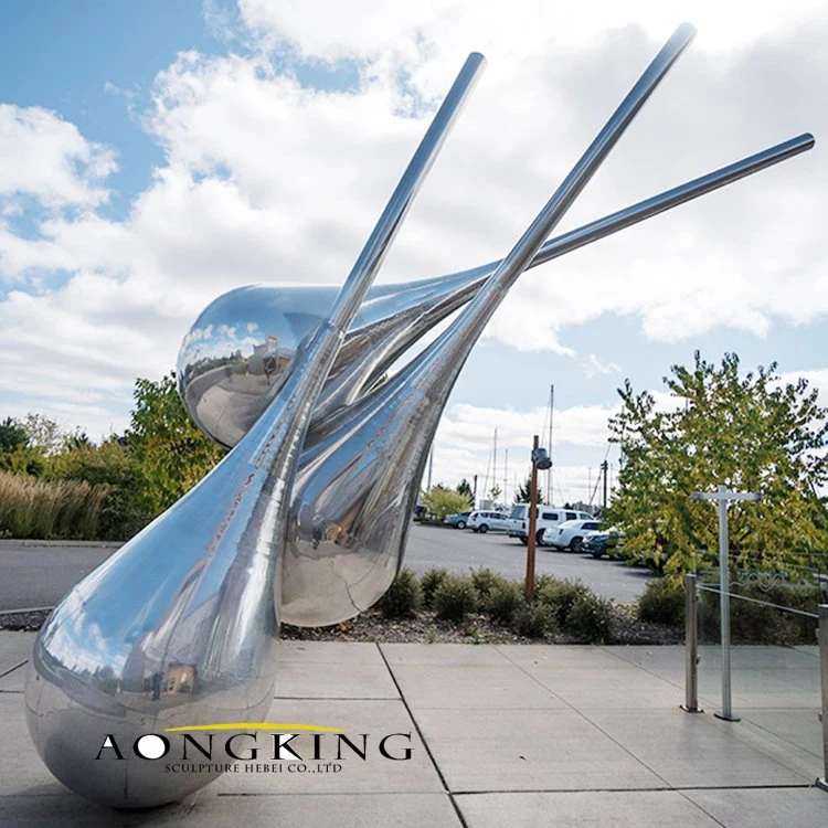 Gran escultura de diamantes de acero inoxidable para decoración al aire libre