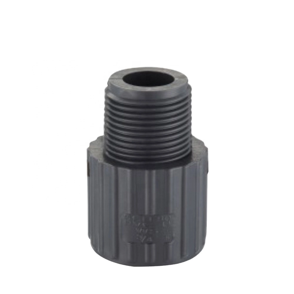 Dark Grey Color Sch80 PVC Pipe Fittings Brass Male Thread Coupling