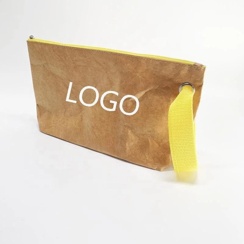 New Arrival Customized Portable Travel Makeup Pouch Zipper Eco Washable Tyvek Paper Cosmetic Bag