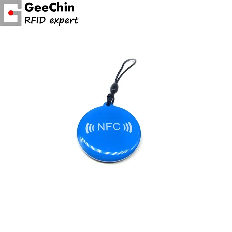 Jeton de badge de porte-clés Epoxy NFC 1K MIFARE réinscriptible 13,56 MHz Balise