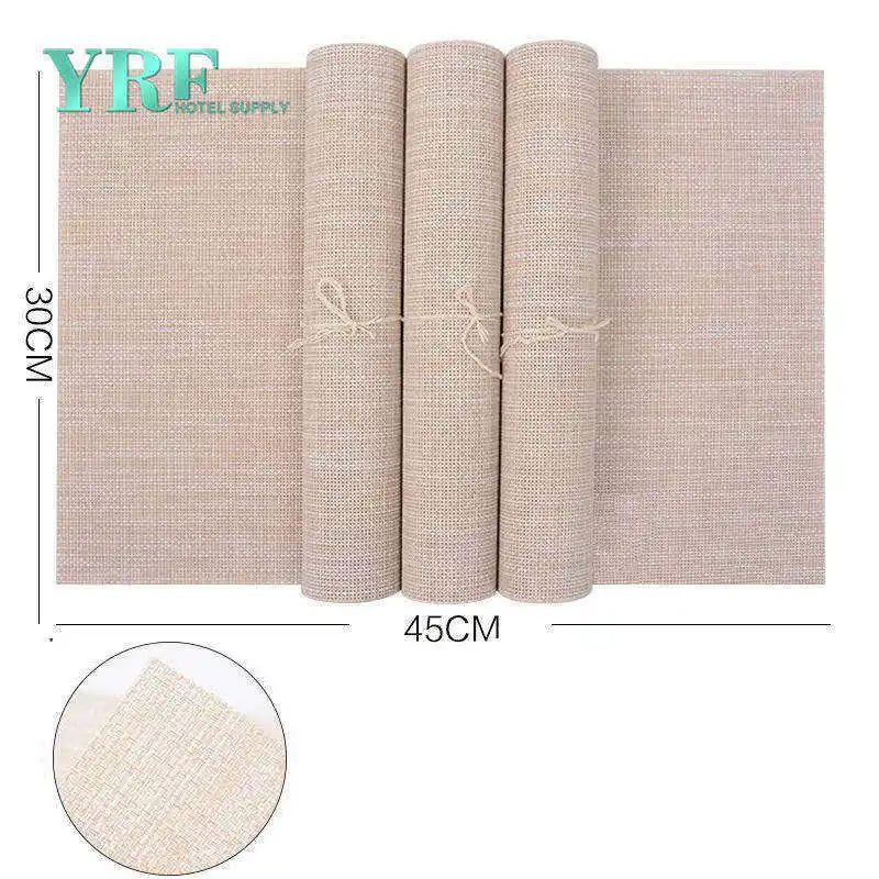 Guangzhou Foshan Hotel Breakfast Table Cloth PVC Vinyl Woven Placemat