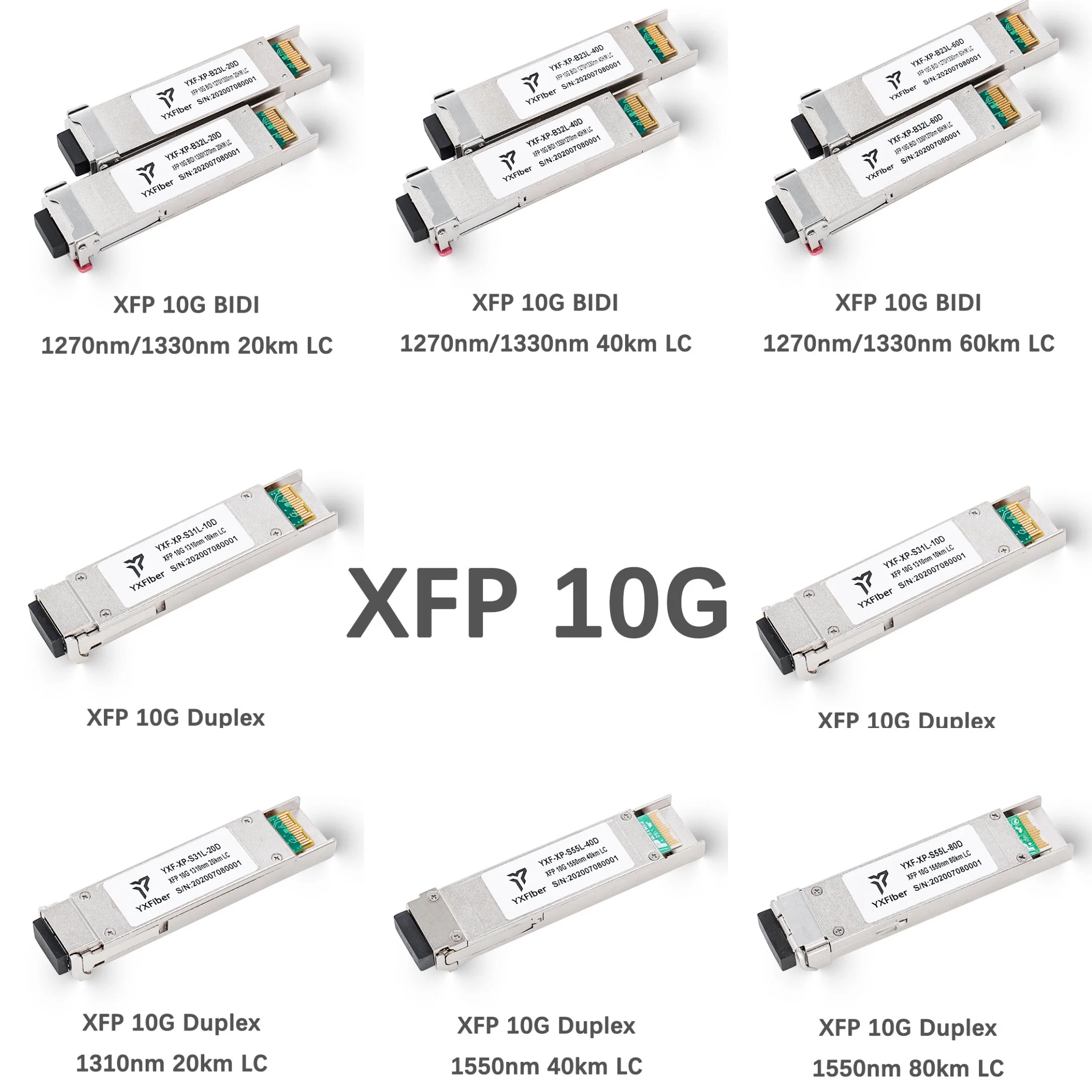 H3c XFP-LH80-SM1550 Compatible 10GBASE-Zr XFP 1550nm a 80km módulo transceptor Dom