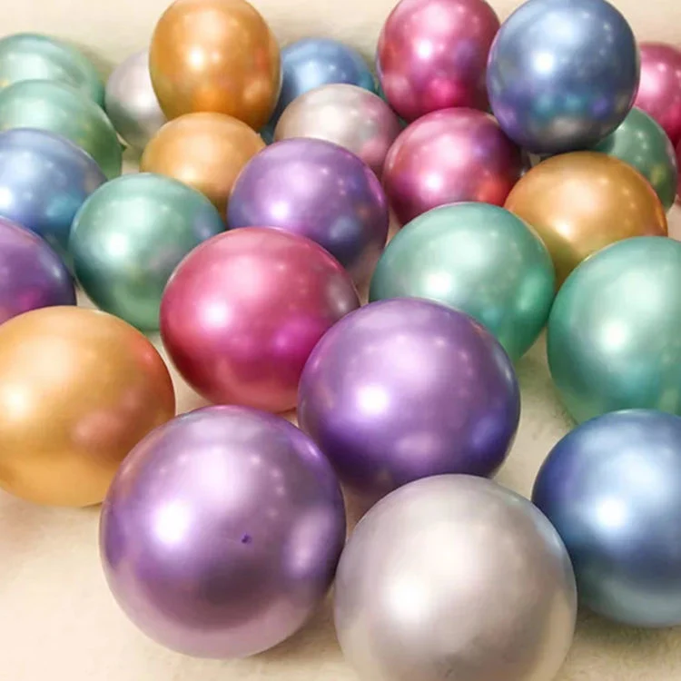 Balloons Wholesale/Supplier 10inch Glossy Metal Pearl Latex Balloons Thick Chrome Metallic Colors Helium Air Balls Globos