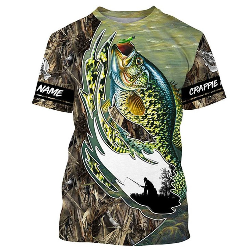 Custom Logo Sublimation Fishing Shirt Quick Dry T Shirts Men Upf 50+ UV Protection Short Sleeve Fishing Wear for Adult