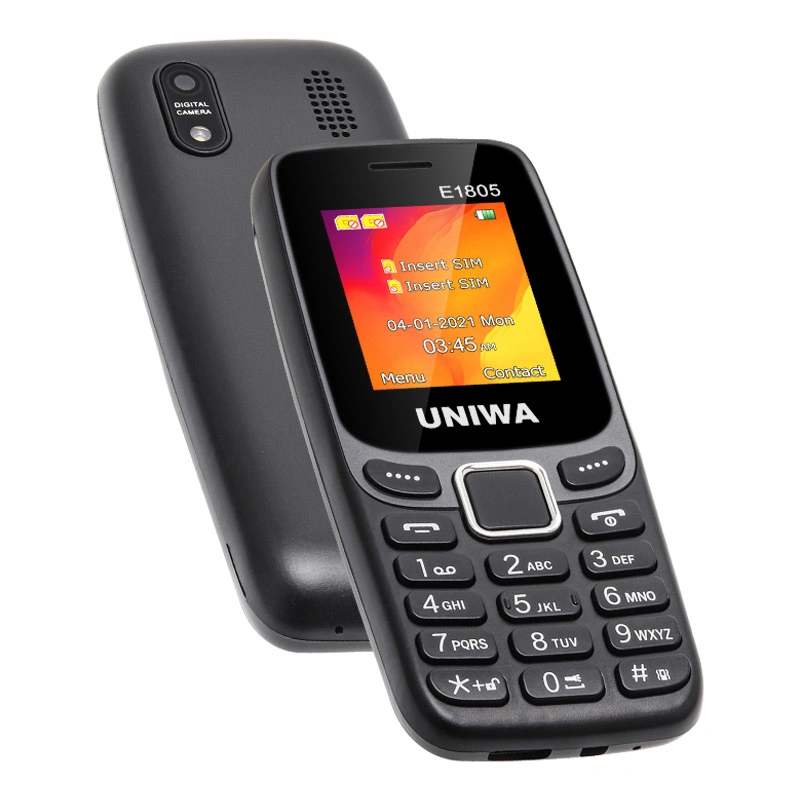 شاشة Uniwa E1805 بحجم 1.77 بوصة مزدوجة SIM في وضع الاستعداد المزدوج من النوع C هاتف محمول من الفئة GSM