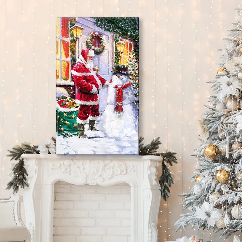 Christmas LED Canvas Wall Painting Printmaking Hotel Decoration Popular Modern Art