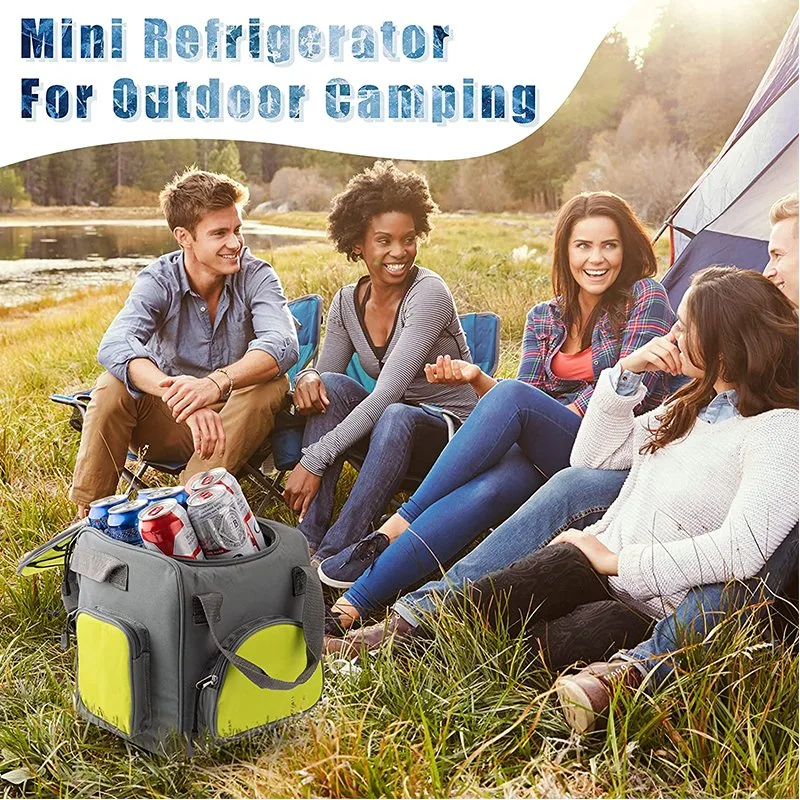 Resfriador de automóveis portátil para viagens e Camping 12V DC Electric frigorífico para alimentos para bebidas e snacks compacta mini frigorífico com Extra-Large 15L lado macio de armazenamento