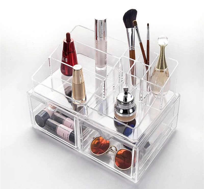 Clear Transparent Waterproof PMMA Cubical Makeup Cosmetic Acrylic Storage Shelf Gift Display Stand Cabinet Showcase Box