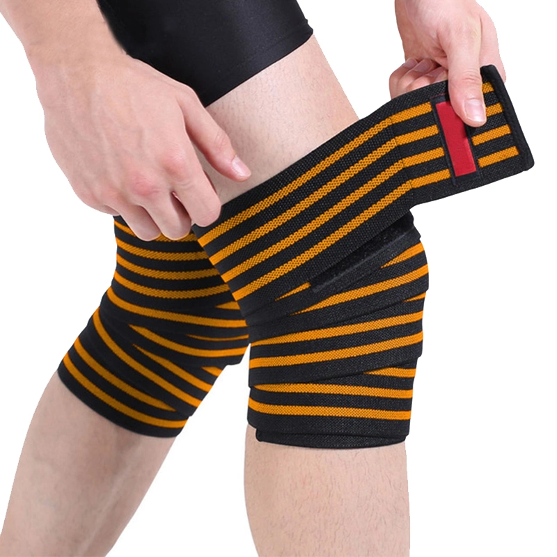 Outdoor Sports Striped Protective Knee Support Bandage Weightlifting Elastic Pressure Bandage Knee Brace
