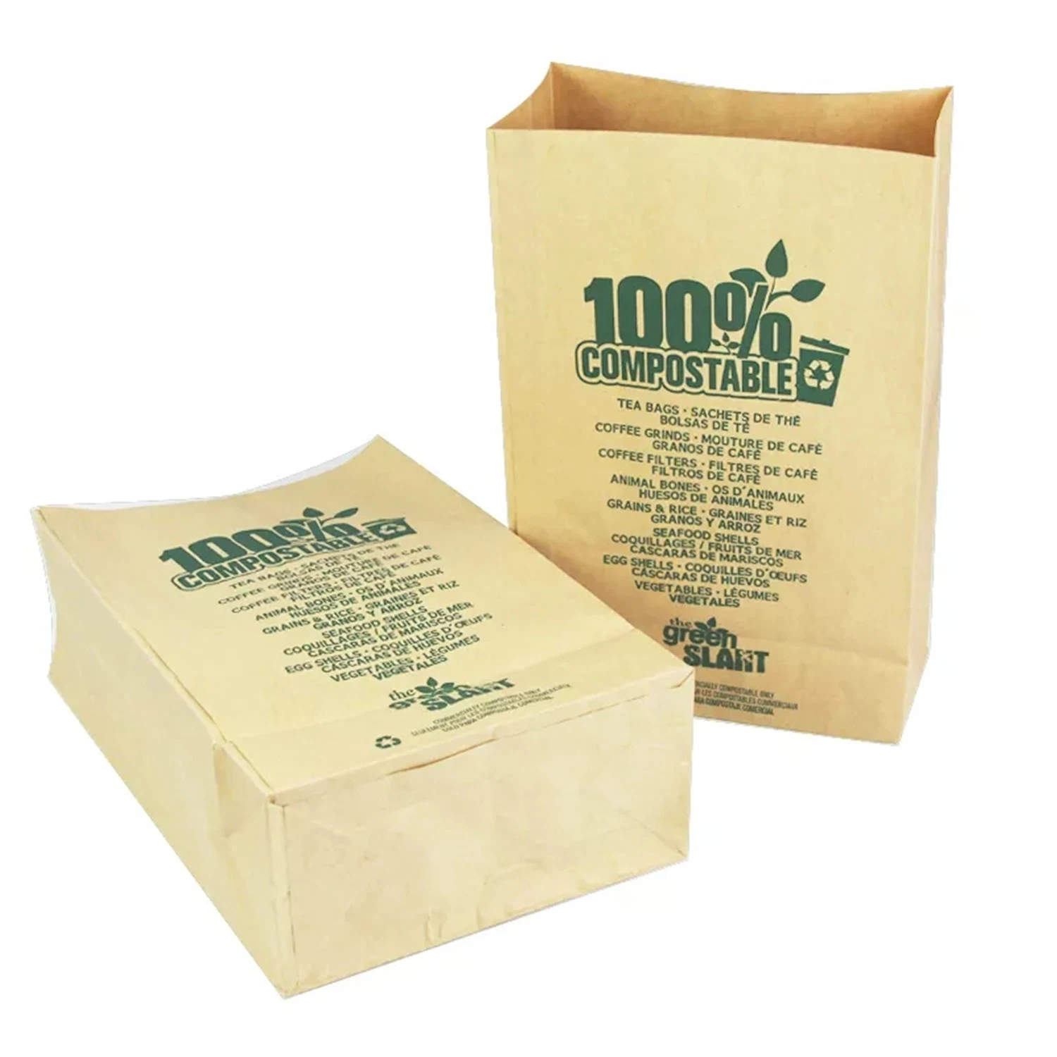 Bolsas de basura biodegradable personalizada OEM Papel Kraft bolsas de basura