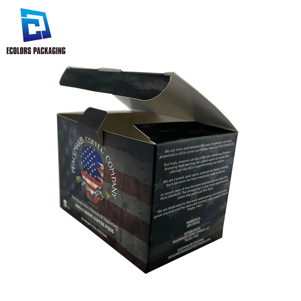 Custom Color Printing Empty Food Packing Paper Coffee Capsule Packaging Box