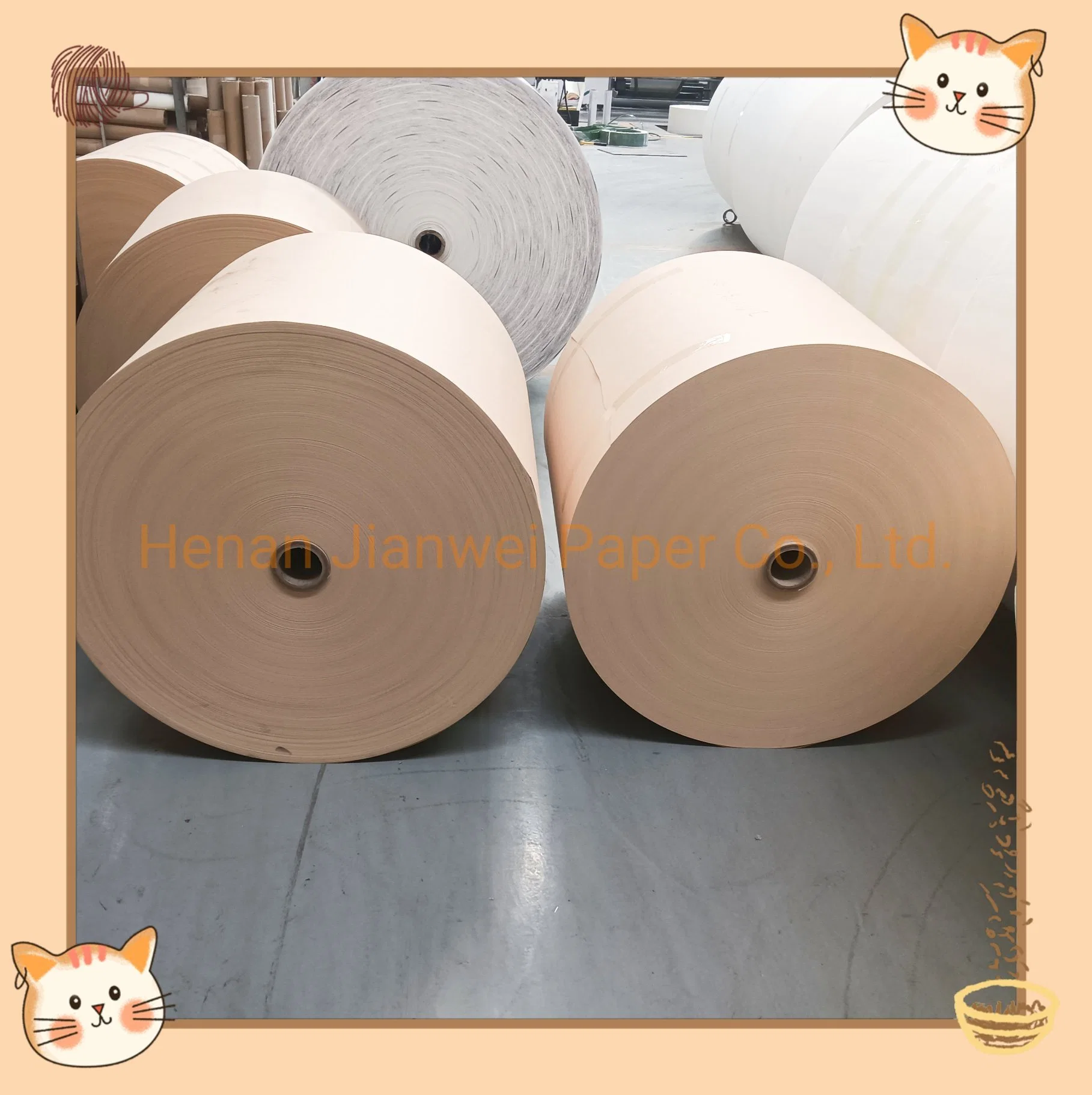 Paper Bowl Raw Materails Kraft PE Coated Paper Roll Brown Paper Roll