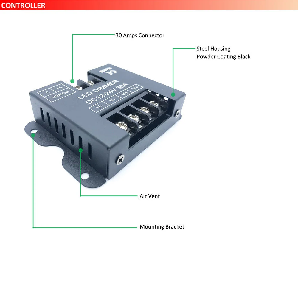 Dimmer LED de alta potencia 30A cartel de neón 12-24V 12V 24V 48V 360W Mono de Gaza 23 de infrarrojos de las teclas de Control Remoto RF atenuadores para señal de neón