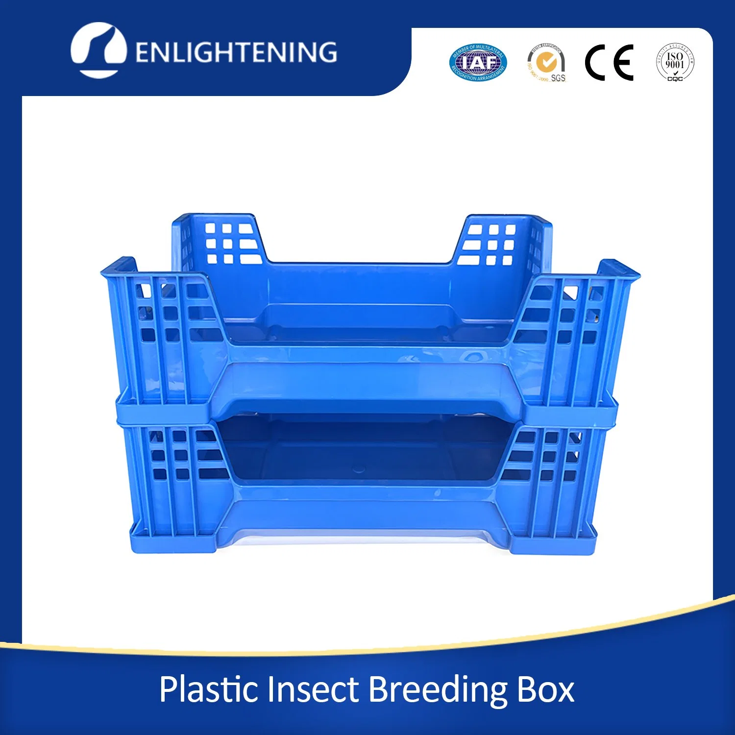 Automatic Stacking Destacking Washing Mealworm Plastic PP Insect Breeding Box 145mm Bsf Insect Breeding Boxes for Black Soldier Fly