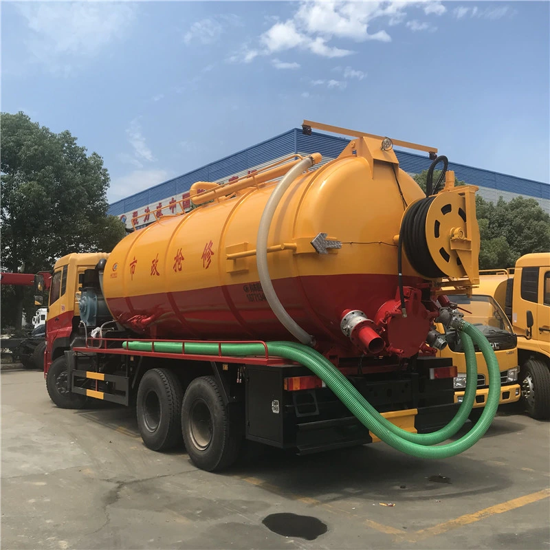 Dongfeng 6X4 16000 Liters High Presure Water Clean Sewage Suction Sludge Vacuum Tanker Cleaning Fecal Tank Truck