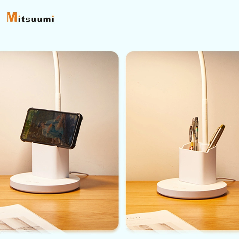 LED Table Lamps with Pen Holder Eye-Caring Flexible Gooseneck Desk Light