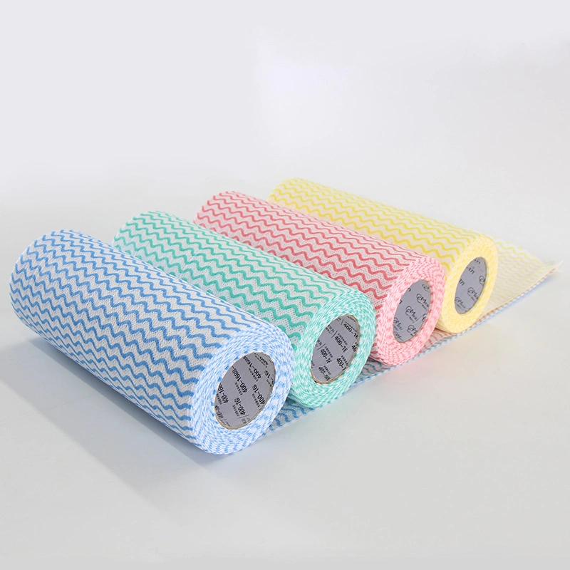 Eco Friendly Dish Washing Cloth Custom Biodegradable Spunlace Nonwoven Cellulose Paper Towel Roll