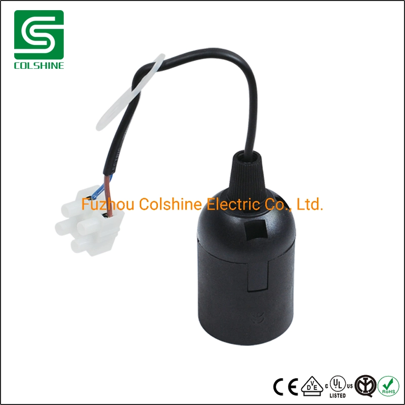 E27 Kunststoff-Lampenfassung mit Kabel und Anschlussklemmen