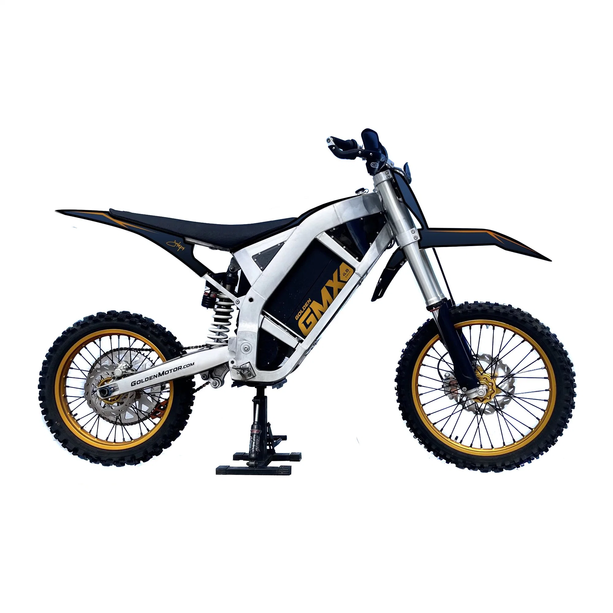 Haute puissance Sine Wave Control 10KW 72V 120kmh 120KG Moto électrique de course sportive sans balais et sans engrenage avec batterie interchangeable.